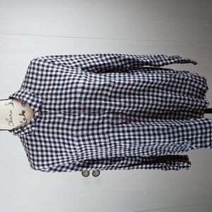 Aerie- Womens Black/White Gingham Long Sleeve Soft Tunic Top Sz.M